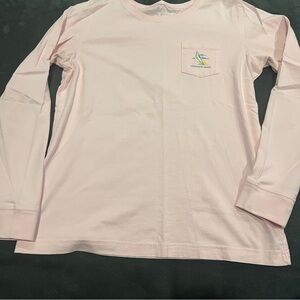 Vineyard Vines Light Pink Long-Sleeve Pocket Tee with Sailboat Graphic